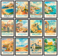 Metropolitan City Travel Poster | Modern Skyline Wall Art Print | Home & Office