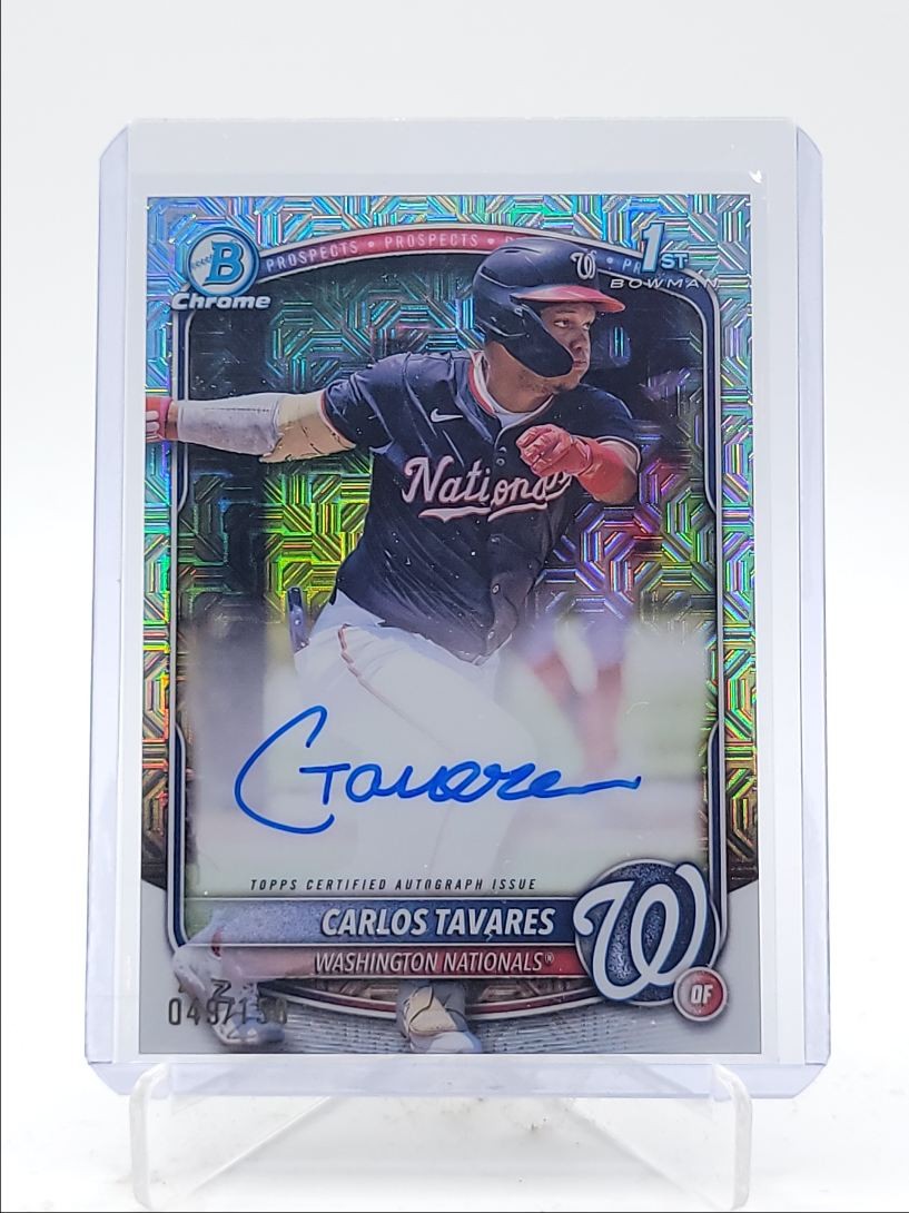 CARLOS TAVARES 2025 BOWMAN CHROME 1ST AUTOGRAPH CHOICE HTA AUTO /150 Q4115
