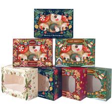 Christmas 12Pcs Bakery Boxes with Window 6X8X2.7 Inches Pastry Boxes Cookie Boxe