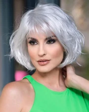 NEW Women Silver White Wig Short Straight Bob Hair Synthetic Cos Hair Wigs