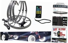New 17in Quad Row White Wheel Ring Lights with App RF Double Side Double Row
