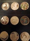 9- 1oz. Silver Rounds in holder as seen. NR Auction.From Aliens to Genghis Khan.