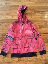 Star Wars Stormtrooper Boys M Red/Black Full Zip Hooded Fleece Hoodie