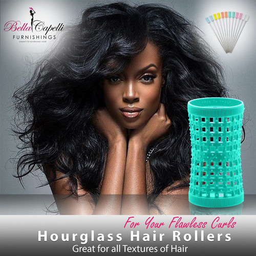 Reloj de Arena Todo Tipo de Cabello Rodillos Unisex - Aqua HGR 32mm/1.26in - Paquete de 12 - Imagen 1 de 1