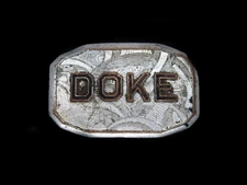 TD05122 VINTAGE 1950s NAME **DOKE** ENGRAVED HOOK-FAST BELT BUCKLE