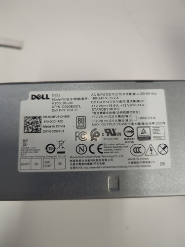 Dell OptiPlex 7060 5060 3060 SFF Power Supply 200W PSU 04FHYW 4FHYW 0CGFJT - - Picture 5 of 5