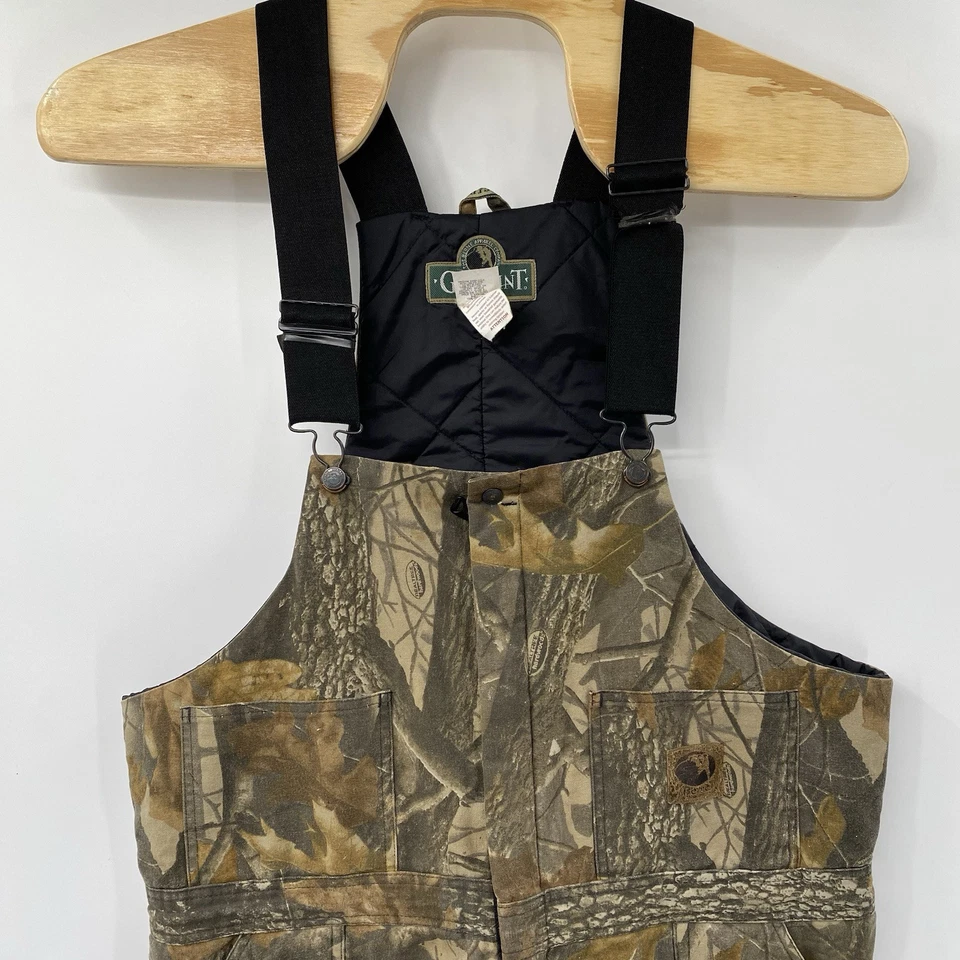 Gunflint Berne Bibs Men's XL Realtree Hardwood Camo Quilt Lined Hunting Overalls - Image 2 of 4