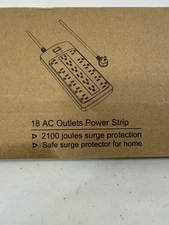 18 Ac Outlets Power Strip *New In Box* 2100 Joules Surge Protection
