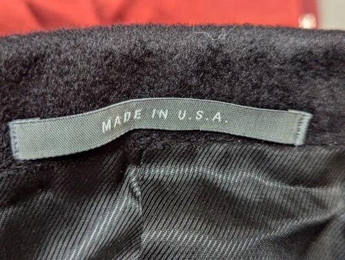 Hickey Freeman Coat Mens 44 Long 100% Wool Black Overcoat Jacket- Union Made  image 4