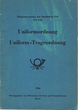 Deutsche Post der DDR  Dienstanweisung DA 9.22 Uniform Ordnung Trageordnung 1966