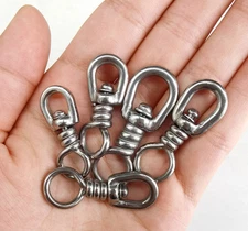 20pcs Stainless Steel Fishing Swivel Connector High Strength for Tuna Longline