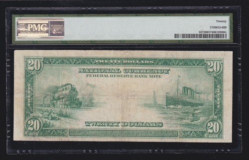 US 1918 $20 FRBN Kansas City FR 827 PMG 20 VF (119) ONLY 39 REPORTED! - Picture 2 of 2