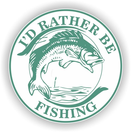 I'd Rather Be Fishing Window or Bumper Sticker Decal 5 Inch - Bild 1 von 3