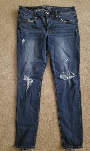Ladies American Eagle Super Super Stretch Jeggings ~ Size 12 ~ Distressed