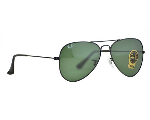 Gafas de sol Ray-Ban RB3025 Aviator clásicas marco negro lentes verdes 55 mm unisex - Imagen 2 de 12