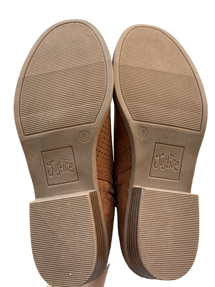 Botines Justice Niña Grande Talla 8 Marrón Perforado Imitación Gamuza Regreso al Cole Foto 3 de 4