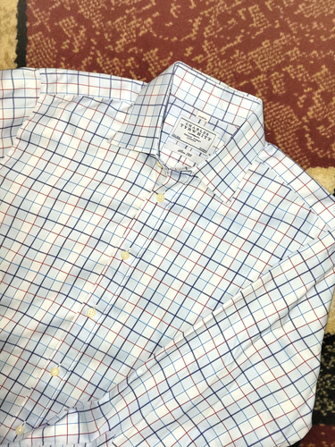 Charles Tyrwhitt Slim Fit French Cuff Shirt Blue Window Pane 15 1/2-33 Slim Fit
