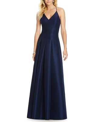 blue dress for baby girl Bella Maxi Dress, in Midnight Navy Luxe Satin, Size: Small | Show Me Your Mumu