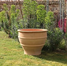 handgefertigtes Terracotta Pflanzgefäß, frostfester Pflanzkübel Buxus 60cm