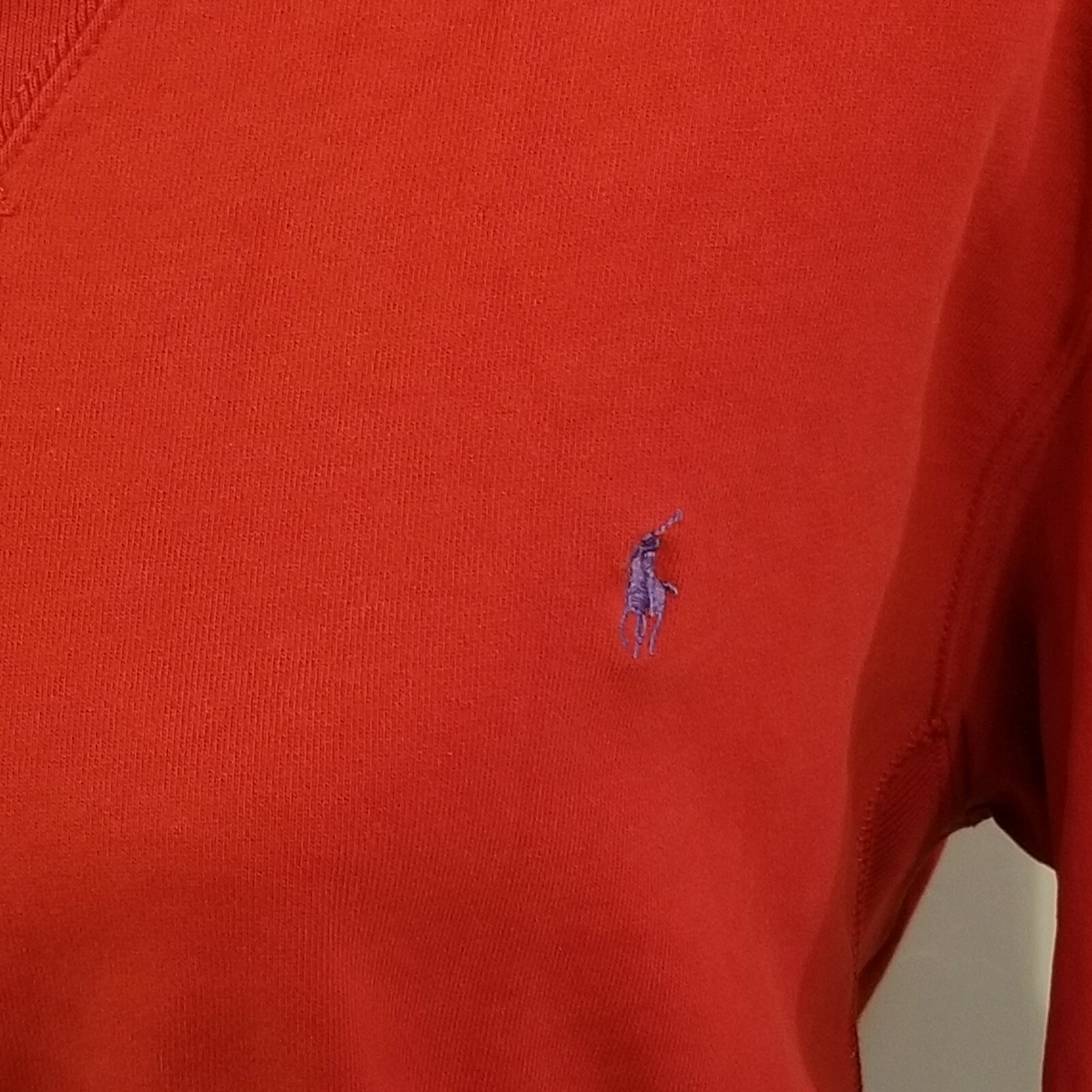 Polo Ralph Lauren girocollo rosso LS felpa uomo grande viola chiaro pony 41381