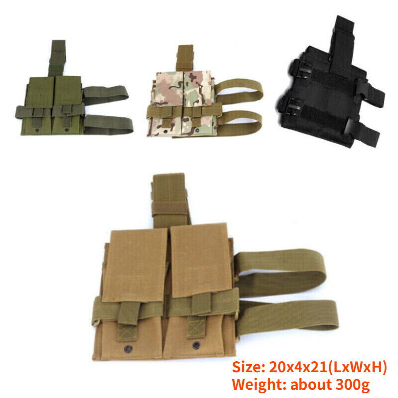 Tactical Double Rifle Magazine Drop Leg Pouch for Hunting Outdoor Use  -image