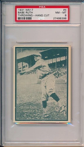 Babe Ruth 1931 W517 # 4 Throwing PSA 8 !!