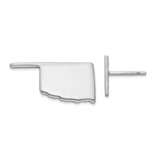 BRAND NEW 925 Sterling Silver Oklahoma State Push Back Earrings: XNE50SS-OK