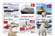 Icebreakers Polar Bear MNH Stamps 2023 Guinea-Bissau M/S