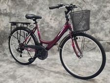 26 Zoll Damen  Cityrad 21-Gang Shimano Schaltung-Licht-Korb-Neu 2608-LILA Neu