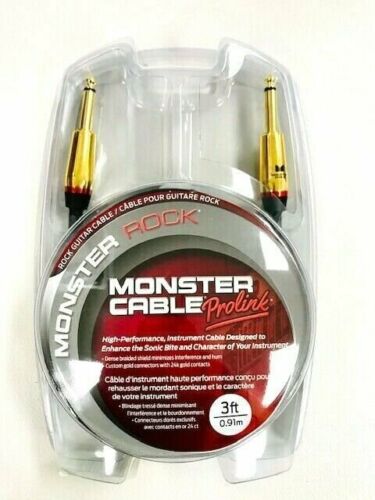 Monster Rock ProLink Instrumentenkabel 3 Fuß 1/4" gerade - 24K Stecker - Bild 1 von 3