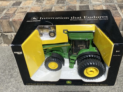John Deere 8530 MFWD Tractor 1:16 with GOLD 4010 1:43 Tractor ERTL Diecast New - Picture 3 of 9