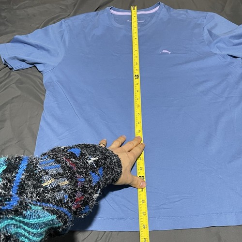Tommy Bahama T-Shirt Herren Medium V-Ausschnitt gesticktes Logo blau kurzarm Golf - Bild 8 von 9
