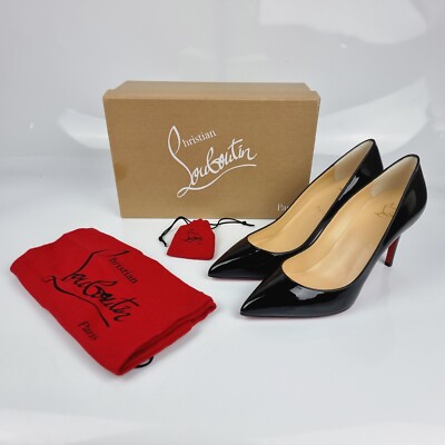 CHRISTIAN LOUBOUTIN Pigalle Follies 85MM Leather Black Pumps New