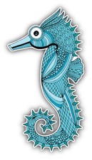Patterned Seahorse Animal Car Bumper Sticker Decal
