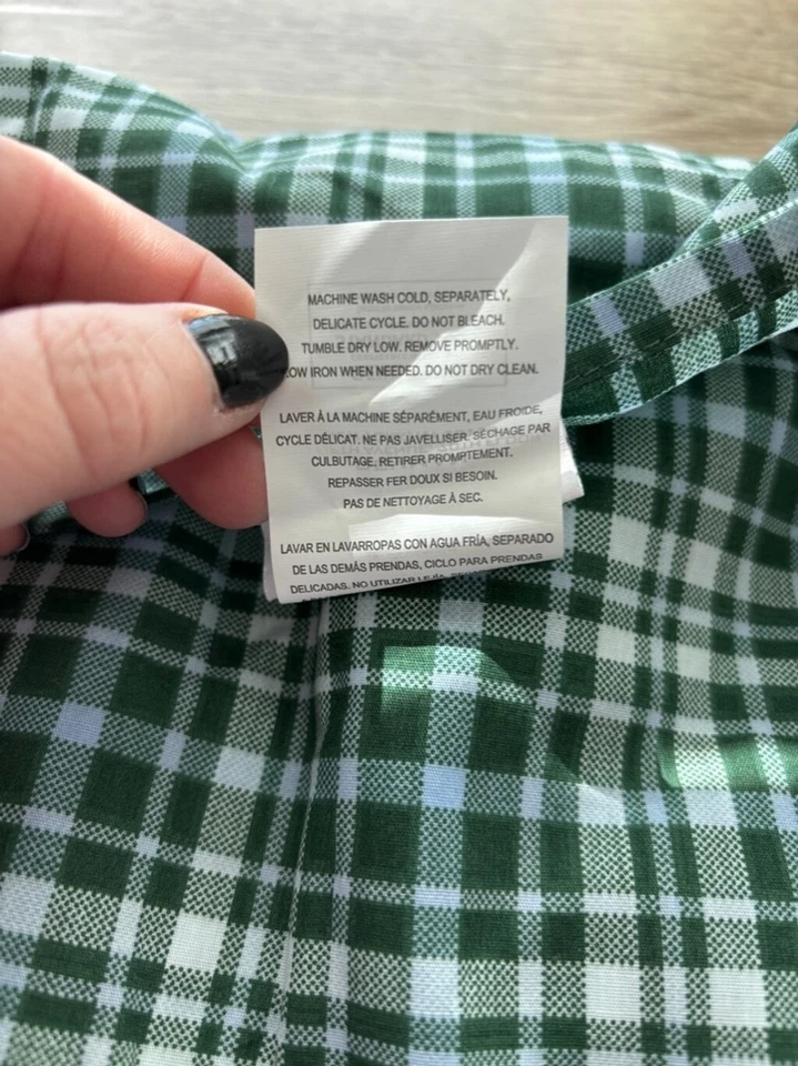 Capas de travesseiro xadrez verde, branco, azul claro Laura Ashley 28”x28” - Imagem 3 de 4