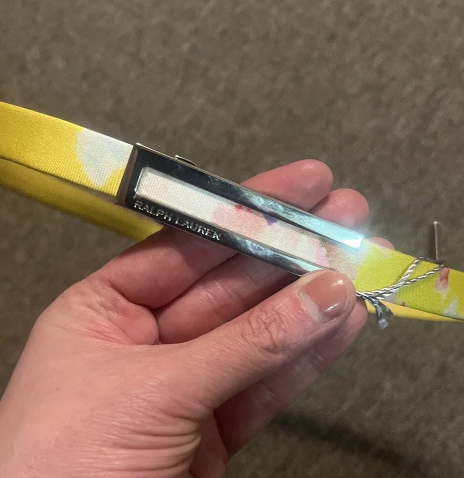 Cinto floral estilo aquarela Ralph Lauren tamanho 2 feito na Itália novo com etiquetas - Imagem 3 de 4