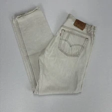 Vintage LEVI’S 501 Straight Leg Mid Rise USA Made Beige Actual Size W34 L31