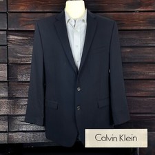 Calvin Klein Blazer Jacket Mens 46R Navy Silver Buttons