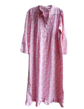 Vintage Michele Flannel Prairie Cottage Nightgown Pink Size M Pintuck Ruffle