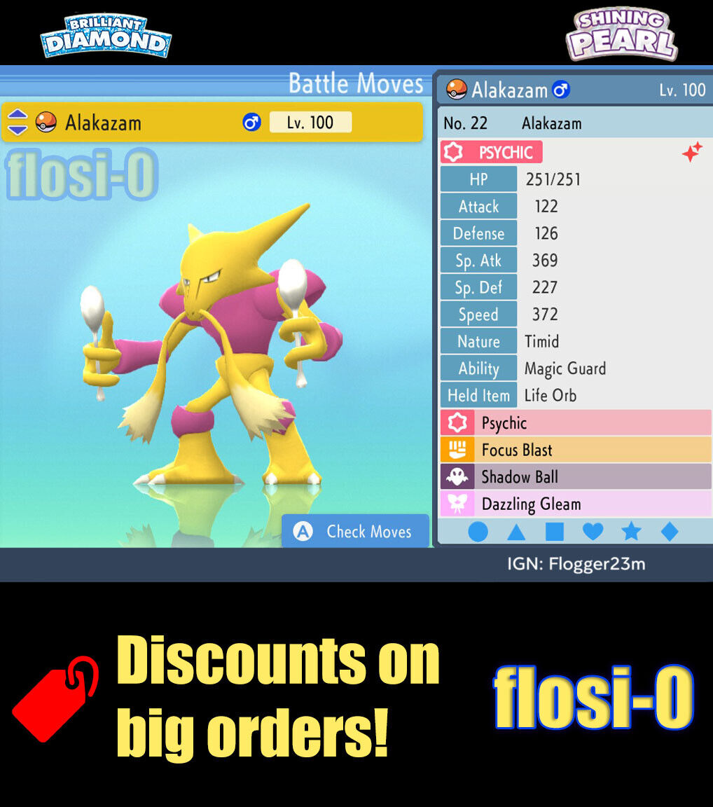 6IV Shiny Alakazam Pokemon Brilliant Diamond and Shining Pearl