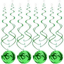 30 PCS Green Swirl Hanging Decorations Ceiling Party Streamers Decor