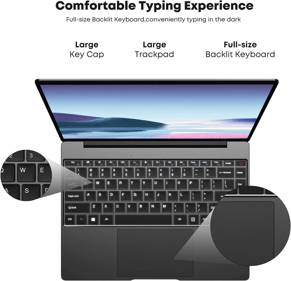 CHUWI GemiBook Laptop 13.3in Windows 10 Intel J4125 8G 256G SSD Backlit Keyboard - Image 4 of 4