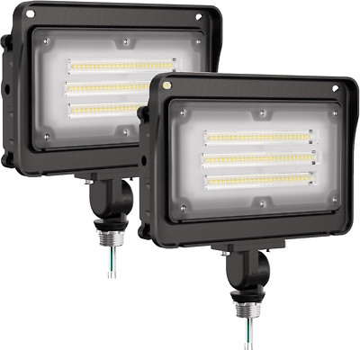 50W LED Flood Light 7000LM IP65 Waterproof 2 Pack for Outdoor Security