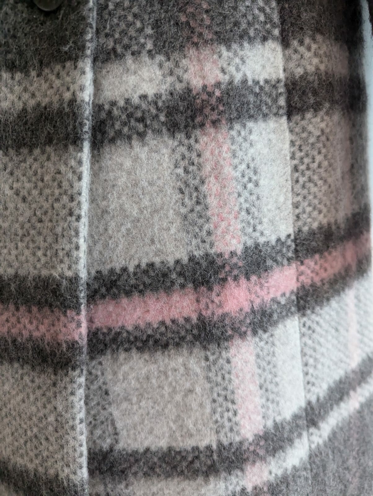 Ted Baker Pink & Grey Warm Wool Double Breasted Pea Coat UK 10, TB 2 image 7