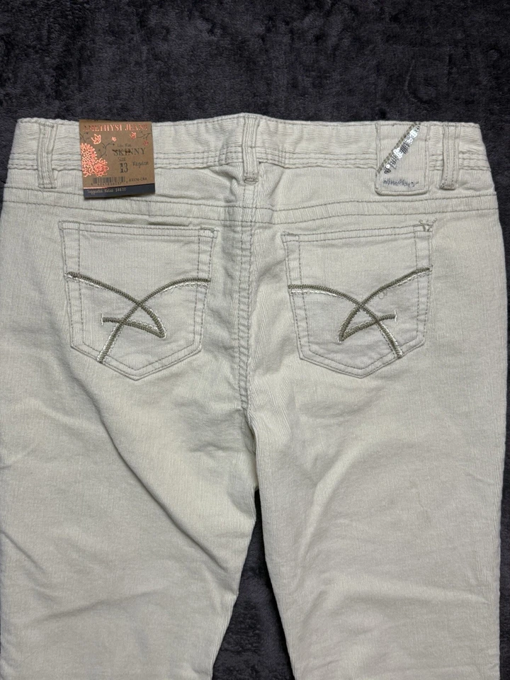 Pantalones ajustados de tiro bajo de pana crema amatista talla 13 nuevos con etiquetas Foto 4 de 4