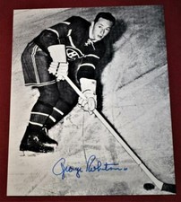 Rare George Robertson 1940's Montreal Canadiens Signed 8x10 Photo 2 