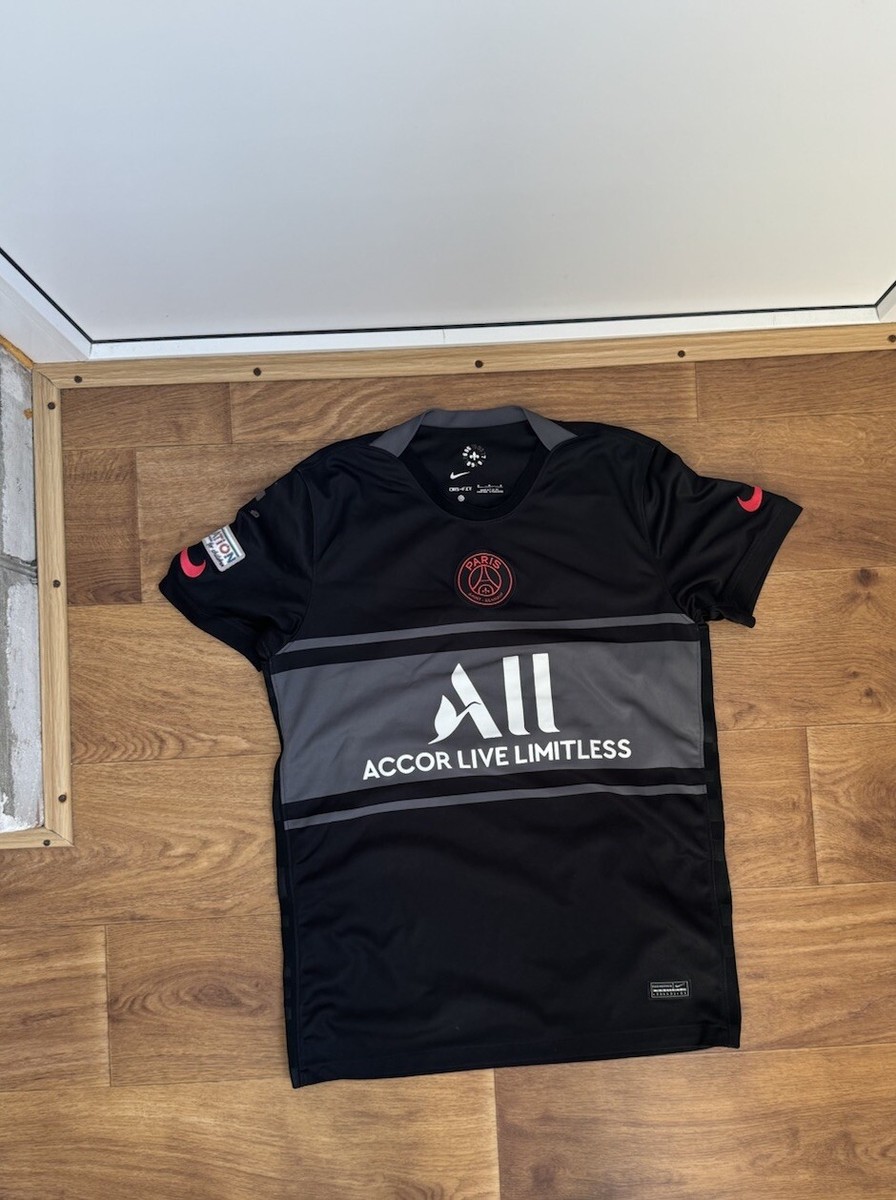 NIKE PARIS SAINT-GERMAIN 2021/22 Third JERSEY BLACK Size M