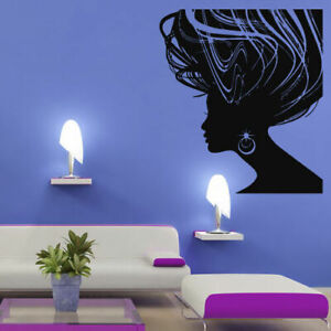 Wall Decal Hair Hairstyle Salon Beauty Master Work Stylist Girl Woman M934
