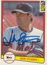 JOHN STEARNS  NEW YORK METS  SIGNED 1982 DONRUSS CARD #434