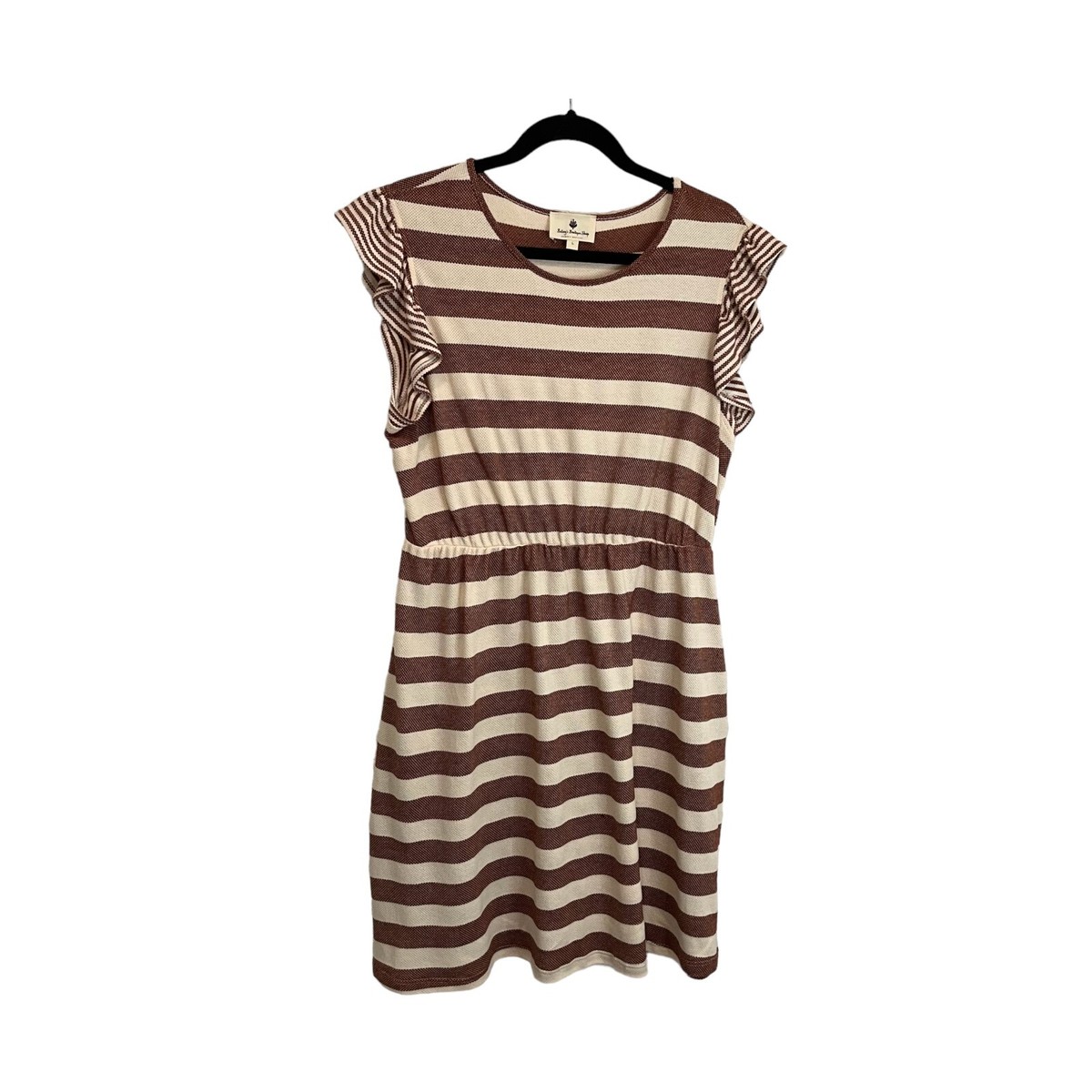 brown and cream striped dress Women's Chocolate And Cream Striped Half Zip Twill Midi Dress  Purple Door  Boutique